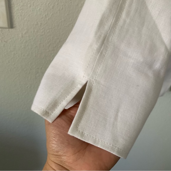 Talbots White Irish Linen Cropped Blazer - Picture 3 of 9